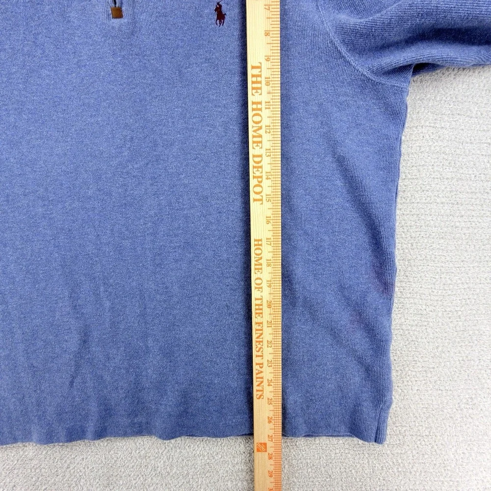 Polo Ralph Lauren Mens XL Blue 1/4 Zip Pullover Cotton Sweater Pony Logo Preppy